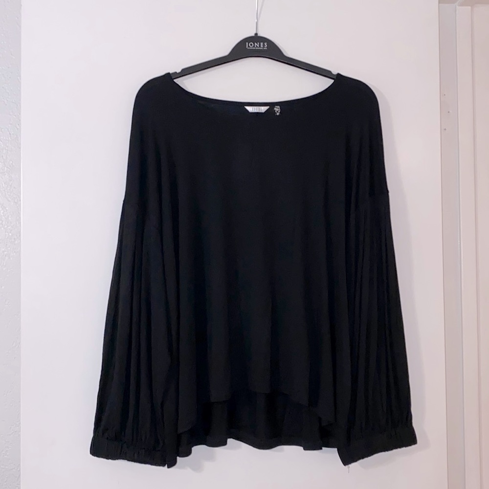 Kaktus Brand New Black Ballon Sleeve Top Size 2X!
